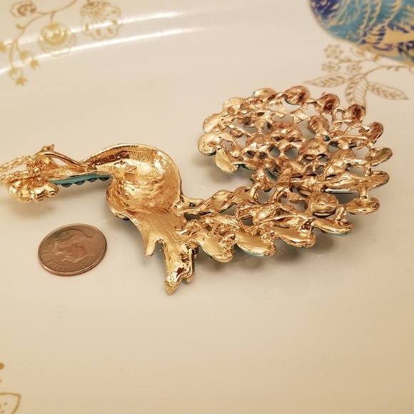 Jumbo Blue Peacock Pendant Purse Charm Key Ring NWT - Picture 8 of 10